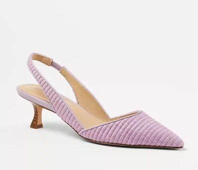 NUEVO ANN TAYLOR MORADO PAJA HONDA GATITO TACÓN ZAPATOS TACONES TALLA 9 Foto 1 de 4