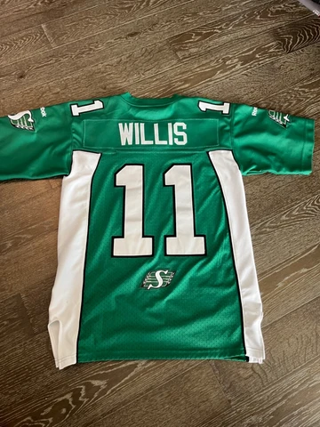 VINTAGE Saskatchewan Roughriders #11 CFL Reebok Jersey mens M Odell Willis LB Cover