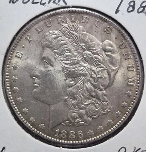 1886 P Morgan Dollar AU - Almost Uncirculated RKE - Picture 1 of 2