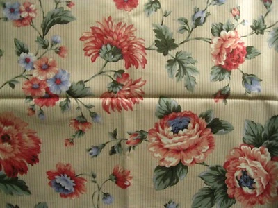Large Floral Quilt Fabric 2 Yds Vtg Glazed Cotton Roses Cottagecore Farmhouse - Image 1 of 4