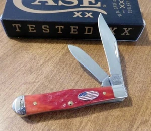 CASE XX New 10733 Red Jigged Bone Handle Small Swell Center Jack Knife/Knives - Picture 1 of 1