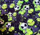 Fabric Square 10"10" Grinch and Jack & solid piece cotton DIY mask kit