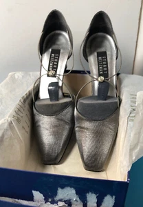 Stuart Weitzman Sultry Women's Evening High Heels Sandals Pewter US 8 1/2 UK 6 - Picture 1 of 8
