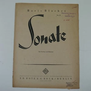 Sonata Boris Blacher op.18, para violín/piano - Imagen 1 de 1