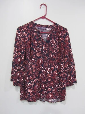 GLORIA VANDERBILT Top Camisa Blusa S 6 Busto 40 Largo 26 Multicolor Estampado Floral Foto 1 de 3
