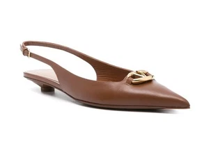 Valentino Garavani Moon Ballerina Slingback Flats V Logo Medallion Size 36.5 - Picture 1 of 12