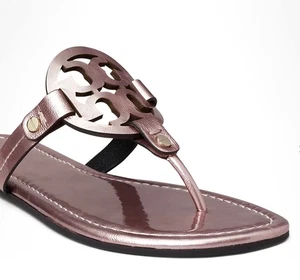 NIB TORY BURCH MILLER ROSE LEATHER FLIP FLOP THONG SANDAL/Sz 9 - Picture 1 of 9