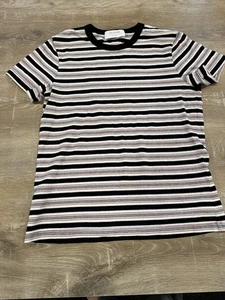 LA LIGNE Top Striped Shirt Red Black 100% Cotton Size XSMALL - Picture 1 of 10