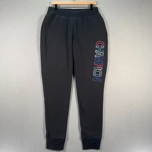 Champion Reverse Weave Sweatpants Joggers Mens Large Black Fleece Embroidered - Picture 1 of 14