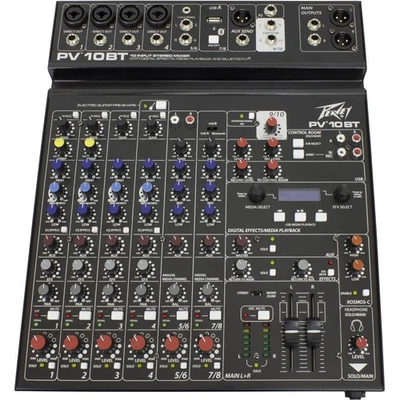 PEAVEY PV 10 BT 120US 4CH BLUETOOTH CAPABLE STUDIO MIXER W/ BUILT-IN EQ BYPASS - Image 1 of 4