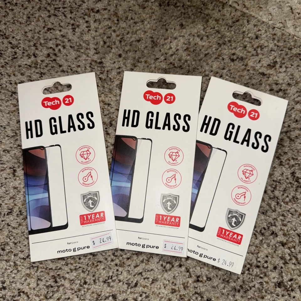 Lot of 3 Tech 21 Scratch-Resistant Screen Protector for Moto g PURE - Image 1 of 1