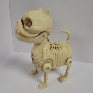 Pan Asian Barking Skeleton Dog Bright Green Eyes Light Up & Tail Wiggles TESTED - Picture 1 of 11