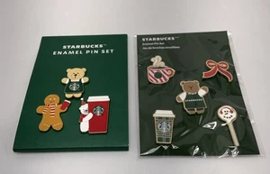 2025 Starbucks Xmas Holiday Pin Set Christmas Winter 8 Red Cup Bear  Enamel Pins - Picture 1 of 5