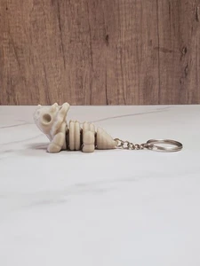 Baby Triceratops Flexible 3D Printed Keychain | Includes Metal Keyring - Picture 1 of 5