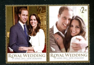 LOT 32611 MINT NH OG 2362-3 ROYAL WEDDING WILLIAM CATHERINE STAMPS NEW ZEALAND - Picture 1 of 1