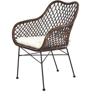 A&B Home 78017 Palapa Black and Natural and White Armchair, With Cushion - Picture 1 of 11