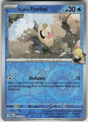 Pokemon Cynthia's Feebas 052/182 SV10: Destined Rivals Common Reverse Holo NM - Image 1 of 2