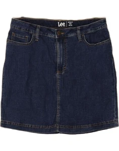 LEE Womens Mid Rise Regular Fit Denim Skirt US 14 XL W34 Navy Blue Cotton P001 - Picture 1 of 3