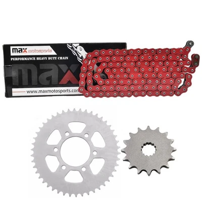 Kit de cadena de transmisión y piñones de junta tórica roja para Kawasaki EX650 Ninja 650 Ninja 650R Foto 1 de 4