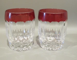 (2) Simply Ruby Red Crystal Double Old Fashioned Glasses - Picture 1 of 4