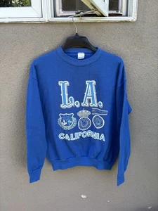 Sudadera De Colección Los Angeles The University Cuello Redondo Talla XL Azul Hecha en EE. UU. - Imagen 1 de 9
