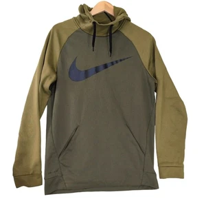 Nike Hoodie Mens S Green Therma Swoosh Essential Pullover Dri Fit Sweatshirt - Picture 1 of 7