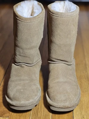 Bearpaw Elle короткие желтовато-коричневые ботинки овчины шерсти подкладка женский размер 6 - Изображение 1 из 4
