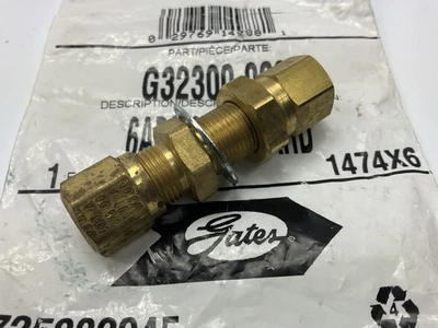 Encaixe de anteparo de freio a ar Gates G32300-0606, mangueira 3/8" - 6ABC-6ABC-BKHD - Imagem 1 de 3