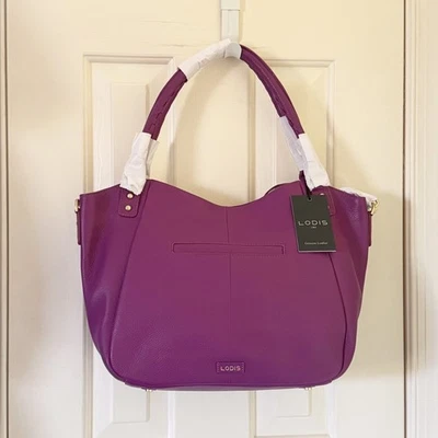 Bolso de Mano LODIS Sutton A611999 Aster Cuero Púrpura Nuevo con Etiquetas Envuelto de Fábrica Foto 1 de 4
