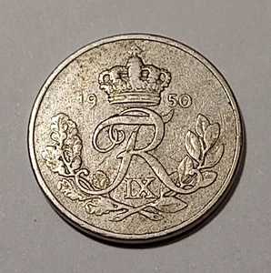 * Danimarca * 10 öre * 1950 * rame-nichel * condizioni  1+ * - Picture 1 of 2