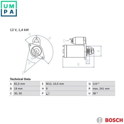 STARTER 0 986 016 890 FOR SAAB 9-5 900/II/Hatchback/Convertible/� 9000 9-3 2.0L - Image 1 of 4
