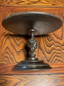 Rare Antique Coupe en fer de Toula Russian Bronze Compote Tazza W Head Figures! - Picture 1 of 24