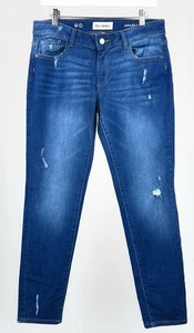 DL1961 Azalea Relaxed Skinny Chambers Blue Cotton Denim Jeans Distressed Size 28 - Picture 1 of 18