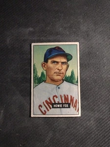 1951 Bowman #180 Howie Fox Cincinnati Reds Centered VG ItemQ. - Picture 1 of 2