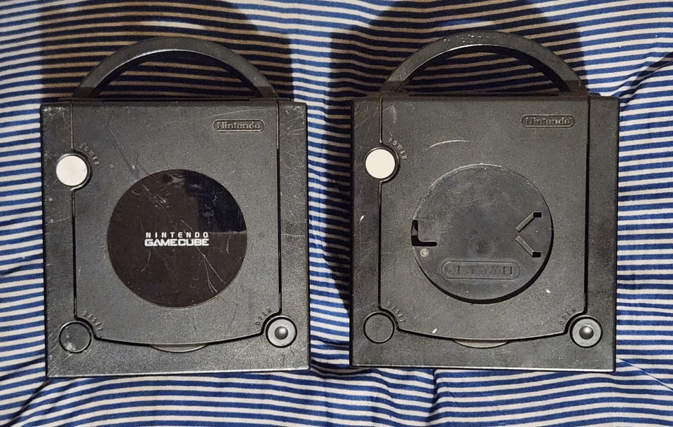 Lot of 2 Black Nintendo GameCube DOL-001 Consoles Only Untested - Image 1 of 4