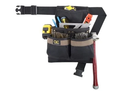 CLC PK1836 Nail/Tool Bag, 5-Pocket, Polyester, Black/Brown - Image 1 of 3