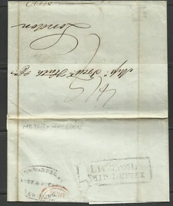 New Orleans-London w/N.Y. forwarder&Ship Letter on 1836 SFL w/o contents - Picture 1 of 1