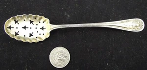 6.5" STERLING SILVER LARGE PIERCED SPOON VICTOR E DESIC & CO PAT APPLIED SHELL - Picture 1 of 2