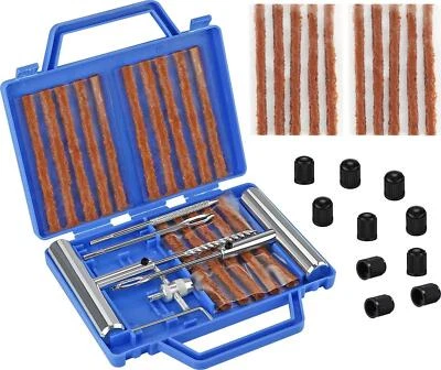 Heavy Duty Car Tubeless Tyre Emergency Puncture Repair Kit Tool T Handles 42 PCS - Image 1 of 4