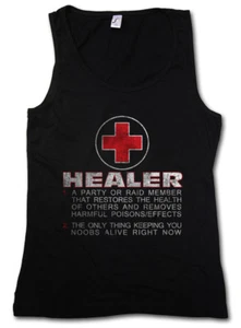 HEILERROLLE DAMEN TANK TOP Fun Gamer Gaming Symbol Informatiker Raid - Bild 1 von 1