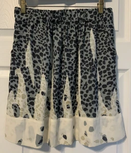 Cabi Animal Print Bella Layered Skirt Leopard Polka Dots Blue Cream Pockets S - Picture 1 of 5