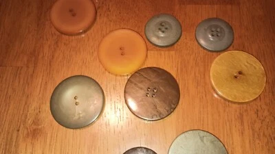 set if 8 antique vintage buttons large sewing crafts - Image 1 of 4