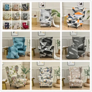 Stretch Recliner Wingback Chair Covers Wing Back Couch Seat Armchair Slipcover - Picture 1 of 119