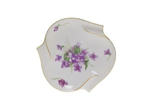 Sweet Violets Sango Purple Flowers Gold Candy Dish Nut Bowl Ashtray - Picture 1 of 2