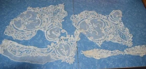 0031 Antique white handmade Battenburg lace fragments - Picture 1 of 1
