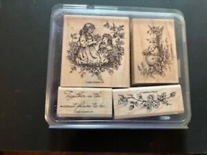‘02 STAMPIN' UP Tender Toile Stamp Set of 4 "Together is the nicest place to be"
