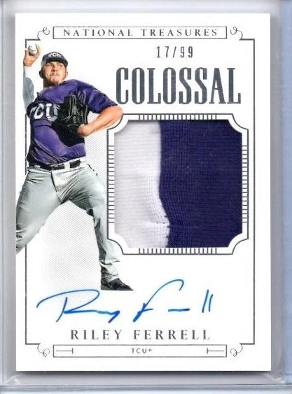 2015 NATIONAL TREASURES MULTI-SPORT Riley Ferrell PATCH AUTO 17/99 - Image 1 of 1