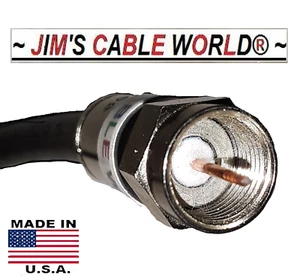 JIMS CABLE WORLD 6' (6 Foot) RG-6 75 Ohm Digital HD Quality Black Coaxial Cable - Picture 1 of 9