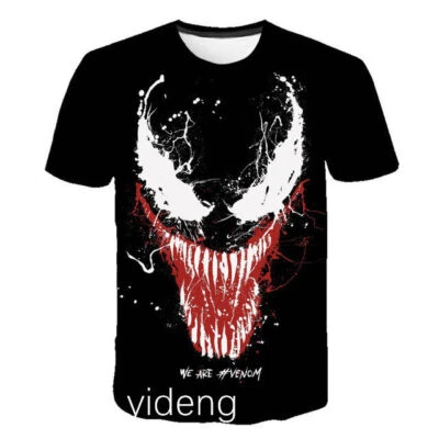Marvel VENOM Unisex Kids Boy Men T-shirt Casual Short Sleeve Tee Pullover Top UK