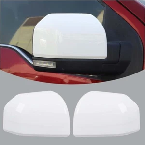 2x Rearview Top Mirror Cover Accessories Trim for Ford F150 F-150 2015-20 White - Picture 1 of 10